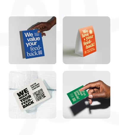 An image showing the range of Shareables on offer | Flyers, posters, stickers and more